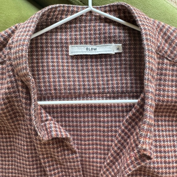 NEW w/o Tags OLOW Long Sleeve Flannel Tunic Button Down Shirt size Medium - Picture 6 of 7